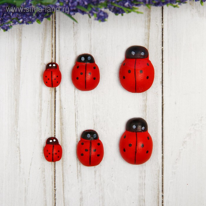 Набор декоративных наклеек &laquo;Божьи коровки&raquo; 3 размера; 8,2&times;19&times;1,5 см