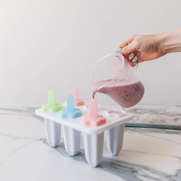 Форма для мороженого &laquo;Звезда&raquo;, 6 ячеек, цвет прозрачный