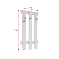 Вешалка Мори, 600х32х1200, Белая