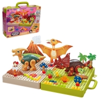 Конструктор винтовая мозаика &laquo;Диномир&raquo;, с электрическим шуруповёртом, 216 деталей