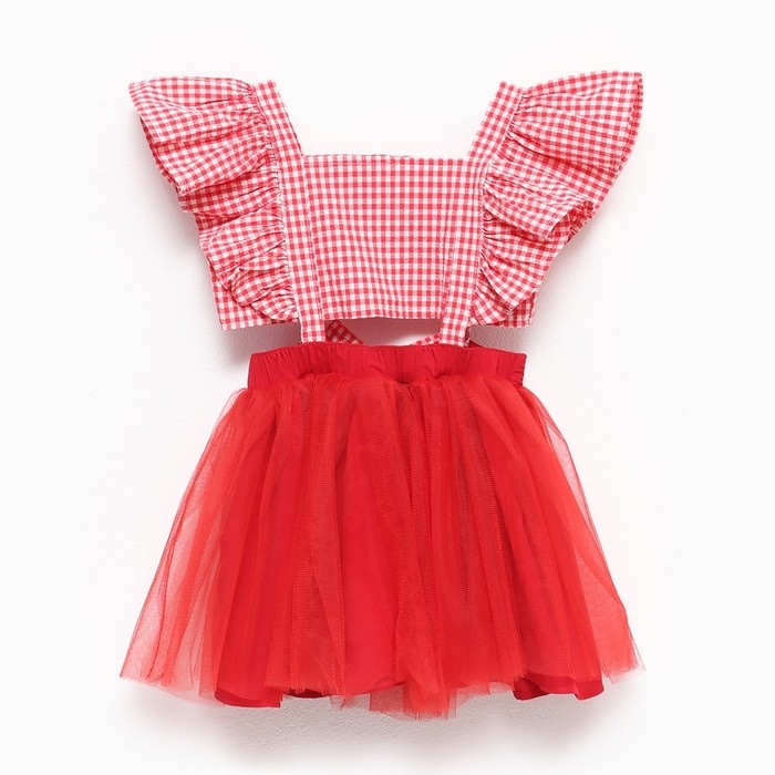 Платье для девочки, цвет красный, рост 92см