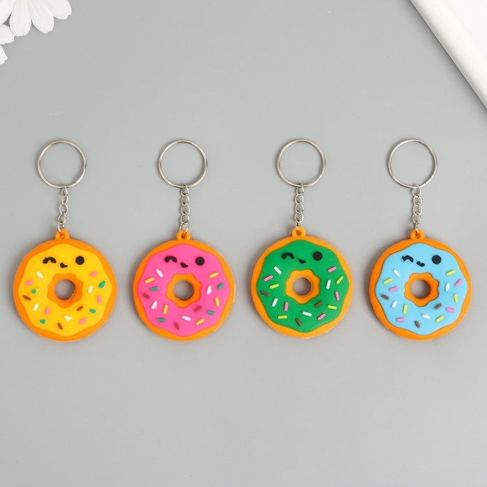 Брелок резина Брелок резина "Пончик с глазурью" МИКС 4,5х4 см