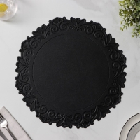 Набор салфеток сервировочных «Элоиза», d=37,5 см, 4 шт, цвет чёрный Набор салфеток сервировочных «Элоиза», d=37,5 см, 4 шт, цвет чёрный