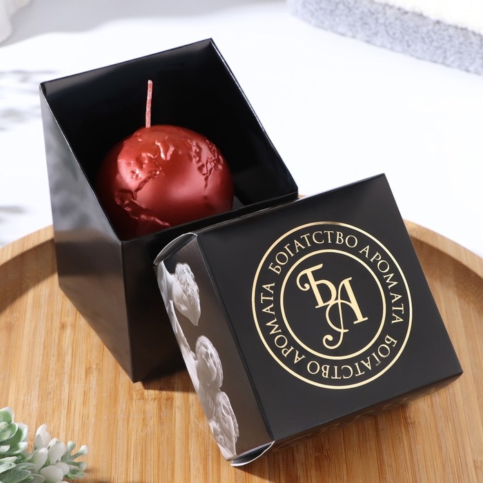 Свеча фигурная Свеча фигурная "Шар. Планета", 6х5,5 см, красный, в коробке