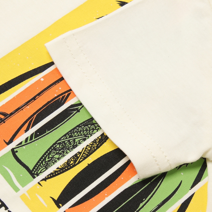 Комплект для мальчика (футболка, шорты), цвет молочный, рост 98 см