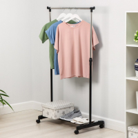 Стойка - вешалка напольная для одежды Доляна, телескопическая 90(160) см, 1 перекладина, 80&times;43 см, цвет чёрный/хромированный