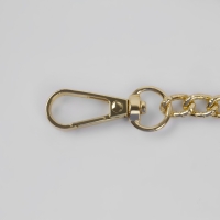 Цепочка для сумки, с карабинами, алюминиевая, 7 &times; 10 мм, 120 см, огранённая, цвет золотой