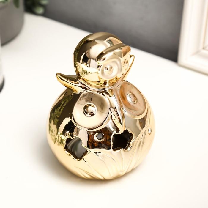 Подсвечник керамика на 1 свечу Подсвечник керамика на 1 свечу "Филин с совёнком на голове" МИКС 12,5х8,5х8 см