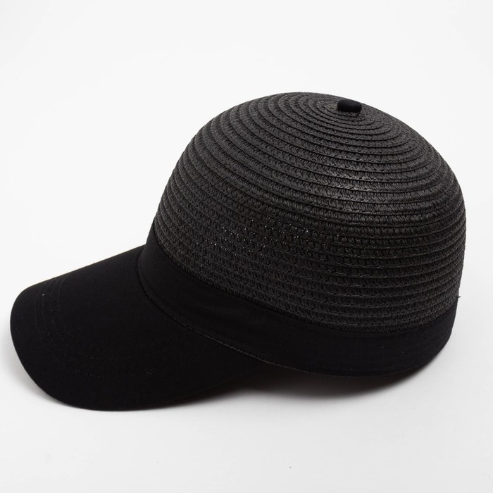 Кепка женская плетеная MINAKU цвет чёрный, размер 56-58 Кепка женская плетеная MINAKU цвет чёрный, размер 56-58