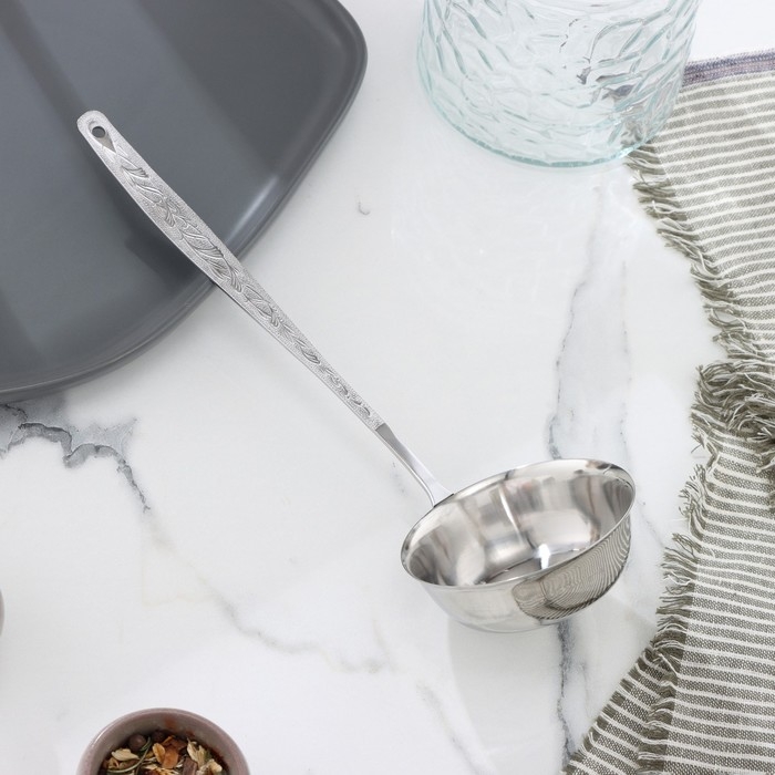 Ложка разливательная малая &laquo;Уралочка&raquo;, длина ручки=21,5 см, толщина 2 мм (М13)