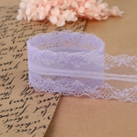 Кружево капроновое, 35 мм &times; 10 &plusmn; 1 м, цвет сиреневый