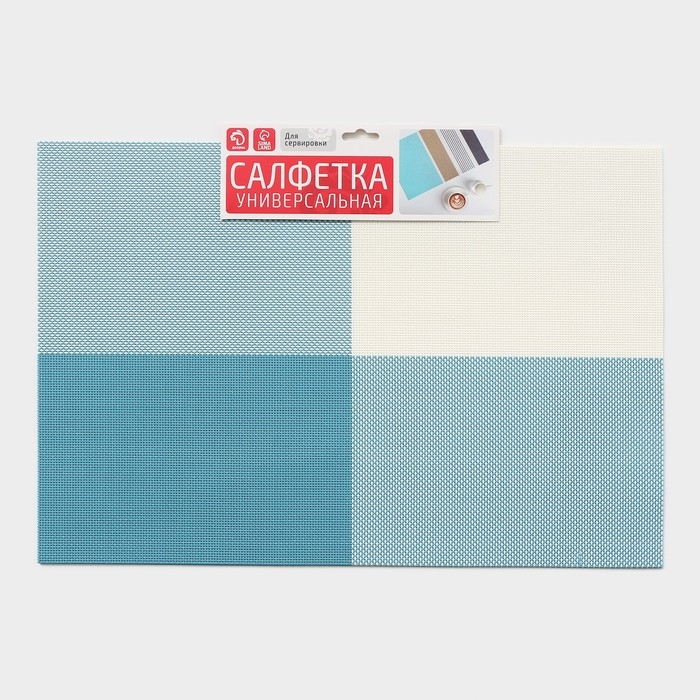 Салфетки сервировочные на стол Доляна «Настроение», 4 шт, 45×30 см, цвет бело-синий Салфетки сервировочные на стол Доляна «Настроение», 4 шт, 45×30 см, цвет бело-синий