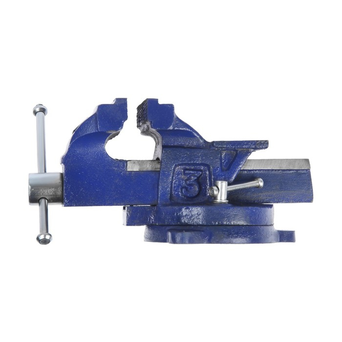 Тиски слесарные поворотные ТУНДРА, с наковальней, высокопрочный чугун ВЧ-40, 75 мм