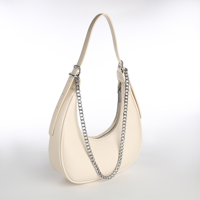 Сумка женская хобо на молнии TEXTURA, средний размер, цвет молочный Сумка женская хобо на молнии TEXTURA, средний размер, цвет молочный