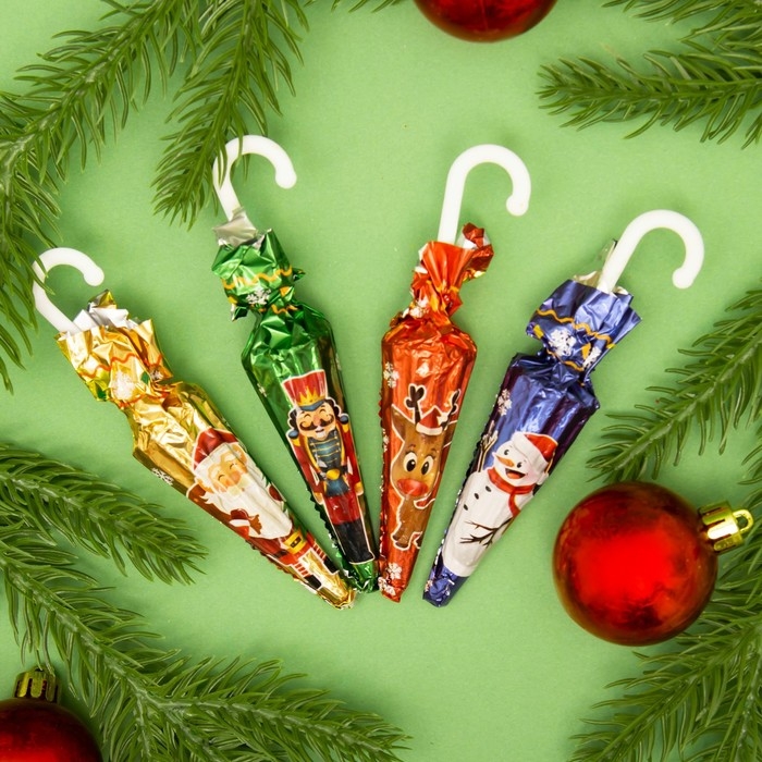 Новый год. Шоколад фигурный "Рождественский зонтик", 12 г