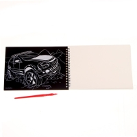 Гравюра блокнот детский «Поехали!», 10 листов, штихель, для мальчика Гравюра блокнот детский «Поехали!», 10 листов, штихель, для мальчика