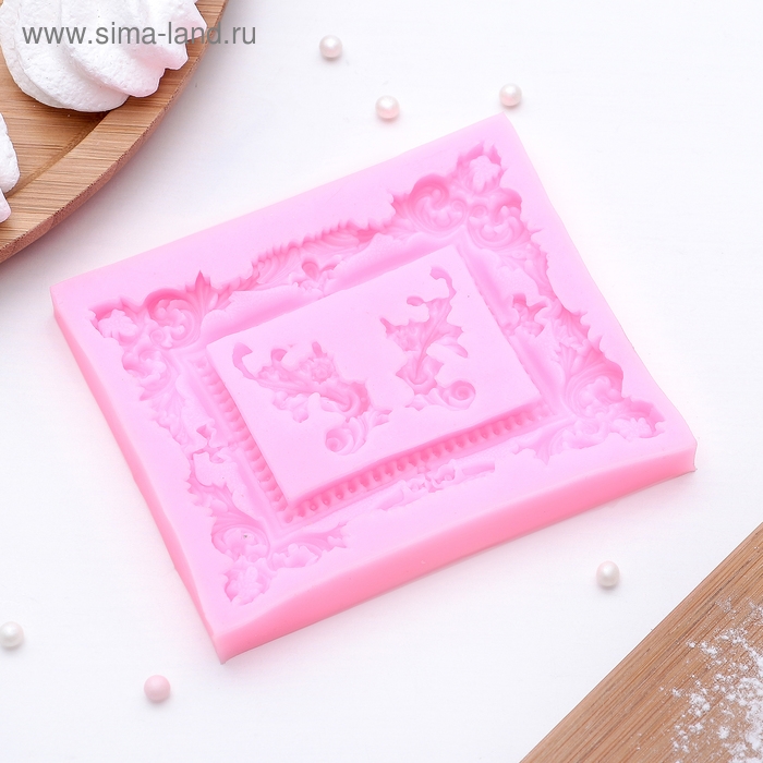 Молд &laquo;Рамка, лепнина&raquo;, силикон, 9,5&times;11,5 см, цвет МИКС