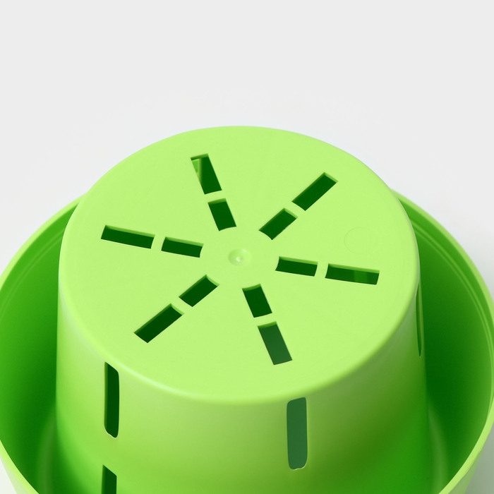 Горшок для цветов с поддоном пластиковый &laquo;Япония&raquo;, 450 мл, d=12см, h=10см, цвет фисташковый