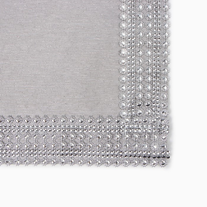 Скатерть Этель со стразами, 85 х 85 &plusmn;5 см, цвет серый, п/э