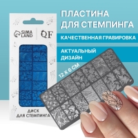 Диск для стемпинга металлический &laquo;Листочки&raquo;, 12 &times; 6 см