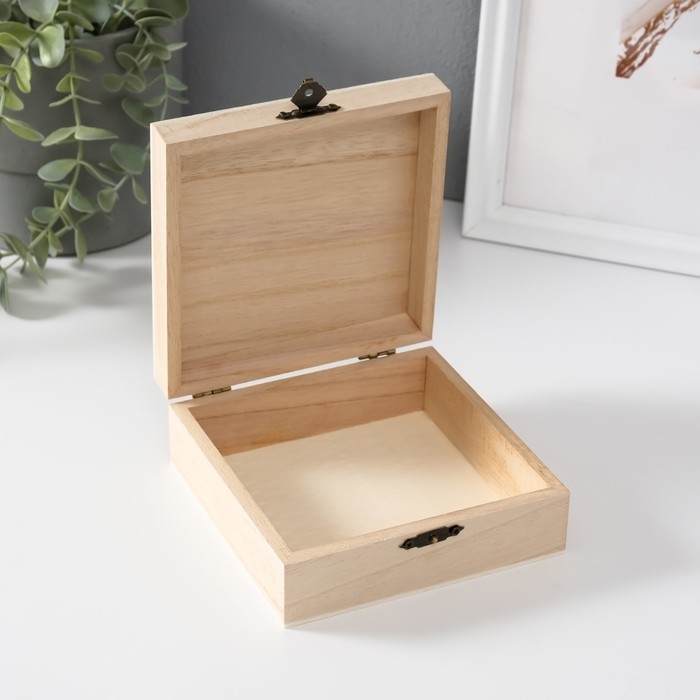 Шкатулка дерево для росписи квадрат Шкатулка дерево для росписи квадрат "Полосатая" 5х13х13 см