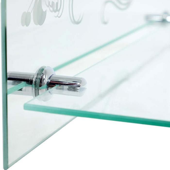 Зеркало, настенное, с пескоструйной графикой, с полочкой, 52&times;70 см