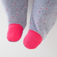 Комбинезон утеплённый, цвет серо-розовый, рост 68 см