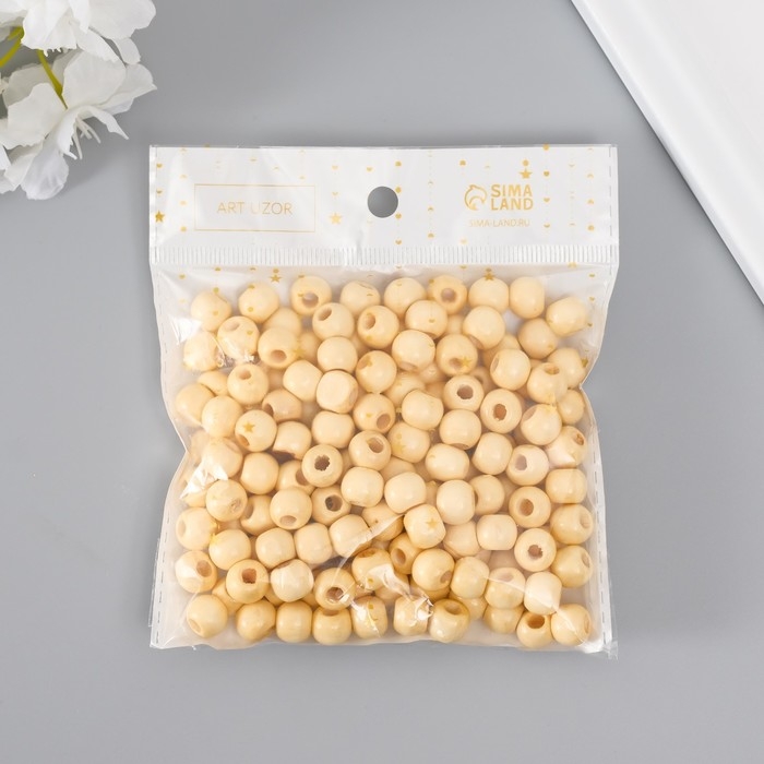 Набор бусин для творчества дерево "Натуральный" 50 гр 1х0,9 см