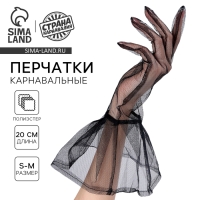 Перчатки женские прозрачные, цвет чёрный Перчатки женские прозрачные, цвет чёрный