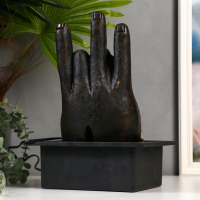 Фонтан настольный от сети, подсветка "Будда и рука" 35х20х25 см