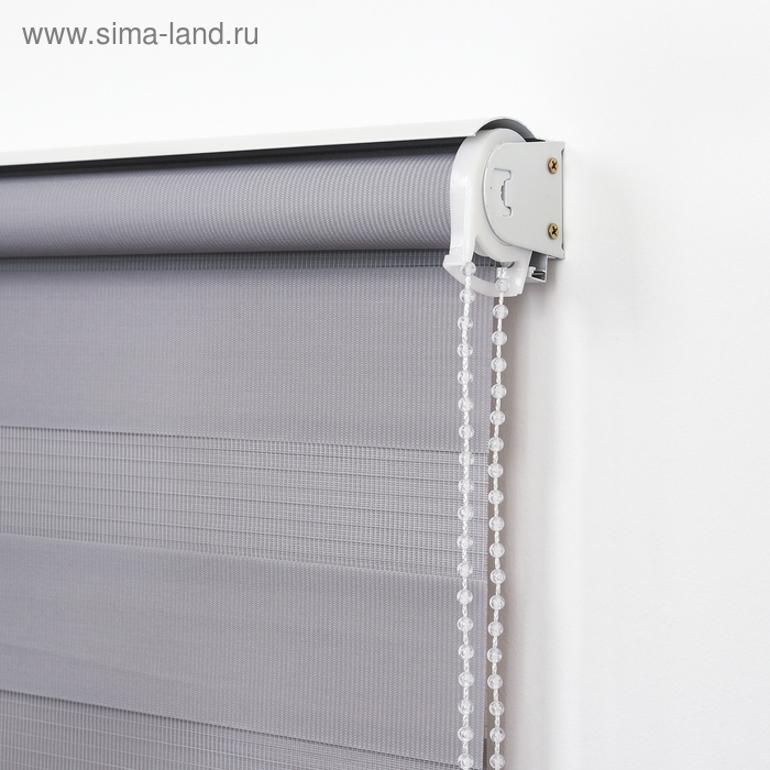Штора рулонная &laquo;День-ночь&raquo;, 60&times;180 см (с учётом креплений 3,5 см), цвет серый