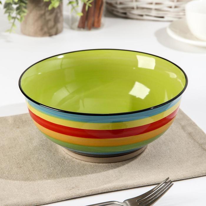Салатник керамический &laquo;Спектр&raquo;, 1,5 л, цвет МИКС