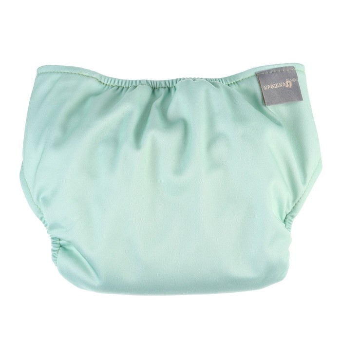 Многоразовый подгузник, 3-15 кг, флис, цвет светло зеленый, Крошка Я