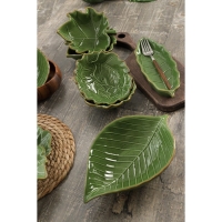 Салатник Доляна &laquo;Лист&raquo;, 270 мл, 13,8&times;12,4 см, цвет зелёный