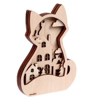 Новогодняя роспись по дереву &laquo;Новый год! Котик&raquo;