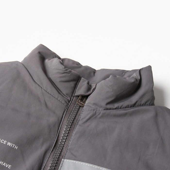 Жилет утеплённый для мальчиков, цвет серый, рост 116-122 см