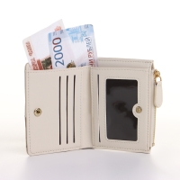 Кошелёк женский на кнопке, цвет бежевый Кошелёк женский на кнопке, цвет бежевый