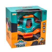 Трактор «Стройка», подвижные детали, свет и звук, работает от батареек, цвет бирюзовый Трактор «Стройка», подвижные детали, свет и звук, работает от батареек, цвет бирюзовый