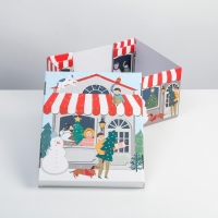 Коробка подарочная новогодняя складная &laquo;Зимний город&raquo;, 31,2 х 25,6 х 16,1 см, Новый год