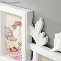 Фоторамка на 7 фото 10х10, 10х15 см "Розовый сад" белая 56х46х3 см