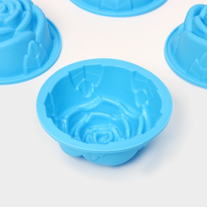 Набор форм для выпечки Доляна &laquo;Роза&raquo;, силикон, 8&times;3,5 см, 6 шт, цвет МИКС