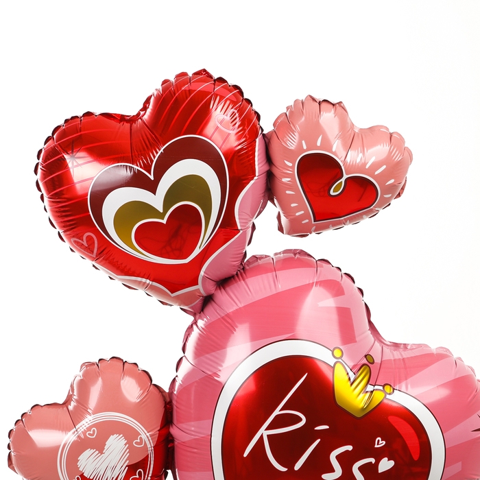 Шар фольгированный 61" &laquo;Сердца для любимой&raquo;, на подставке, под воздух