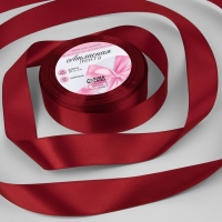 Лента атласная, 25 мм &times; 23 &plusmn; 1 м, цвет вишнёвый №37