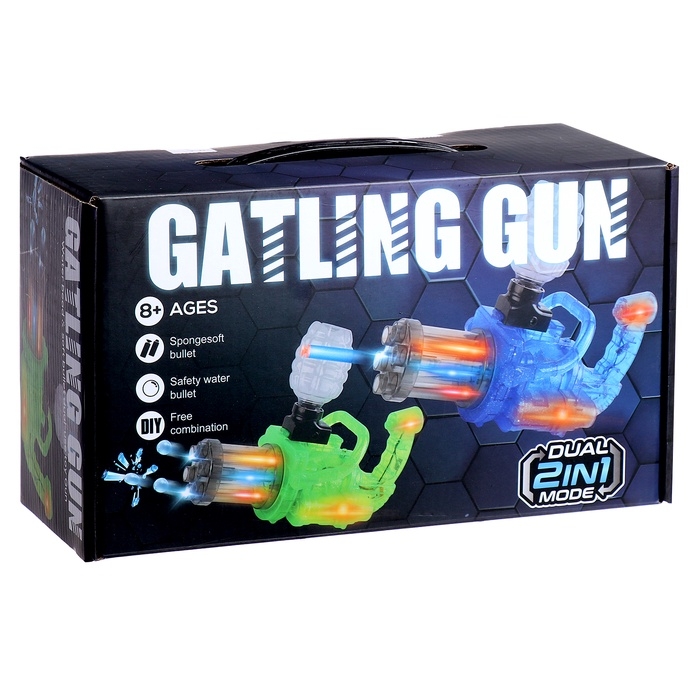 Бластер Бластер "Миниган", стреляет мягкими и гелевыми пулями, работает от аккумулятора