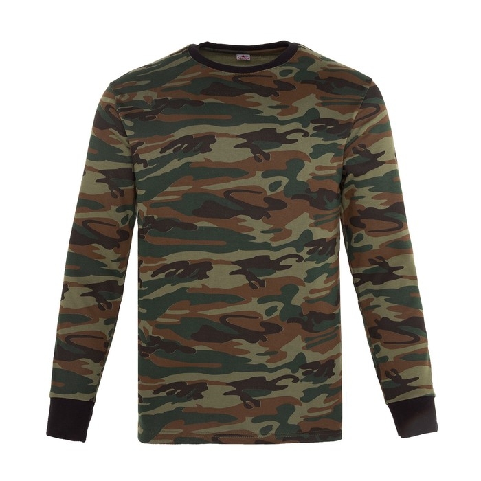 Лонгслив мужской с начёсом, цвет МИКС камуфляж коричнево-зелёный, размер 50 Лонгслив мужской с начёсом, цвет МИКС камуфляж коричнево-зелёный, размер 50
