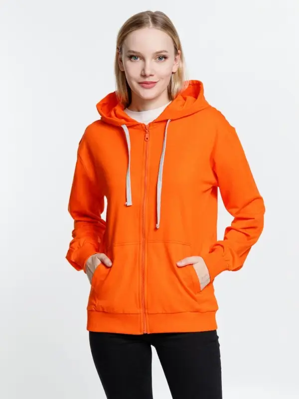 Толстовка на молнии с капюшоном Siverga, оранжевая, размер XS Толстовка на молнии с капюшоном Siverga, оранжевая, размер XS