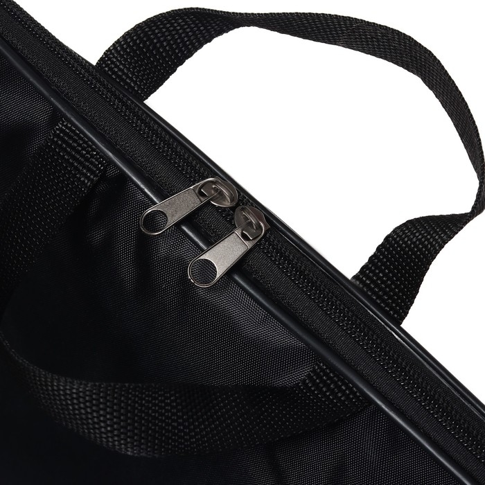 Папка с ручками текстильная А4, 350 х 270 х 20 мм, Calligrata Папка с ручками текстильная А4, 350 х 270 х 20 мм, Calligrata "Офис", нейлон 600D, двуцветный кант, чёрная