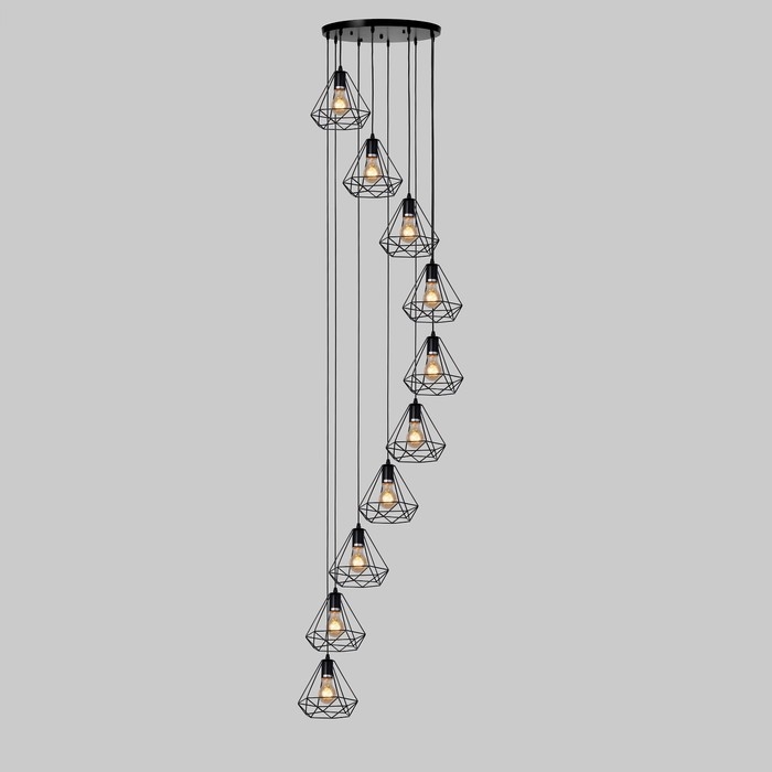 Светильник-каскад Светильник-каскад "Адри" 10хЕ27 40Вт черный 65х65х350 см