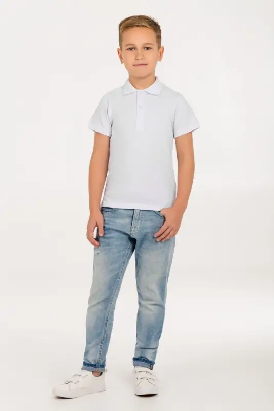 Рубашка поло детская Virma Kids, белая, 12 лет