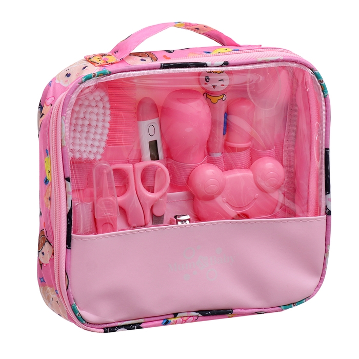 Гигиенический набор по уходу за новорожденным, 13 предметов, цвет розовый Гигиенический набор по уходу за новорожденным, 13 предметов, цвет розовый